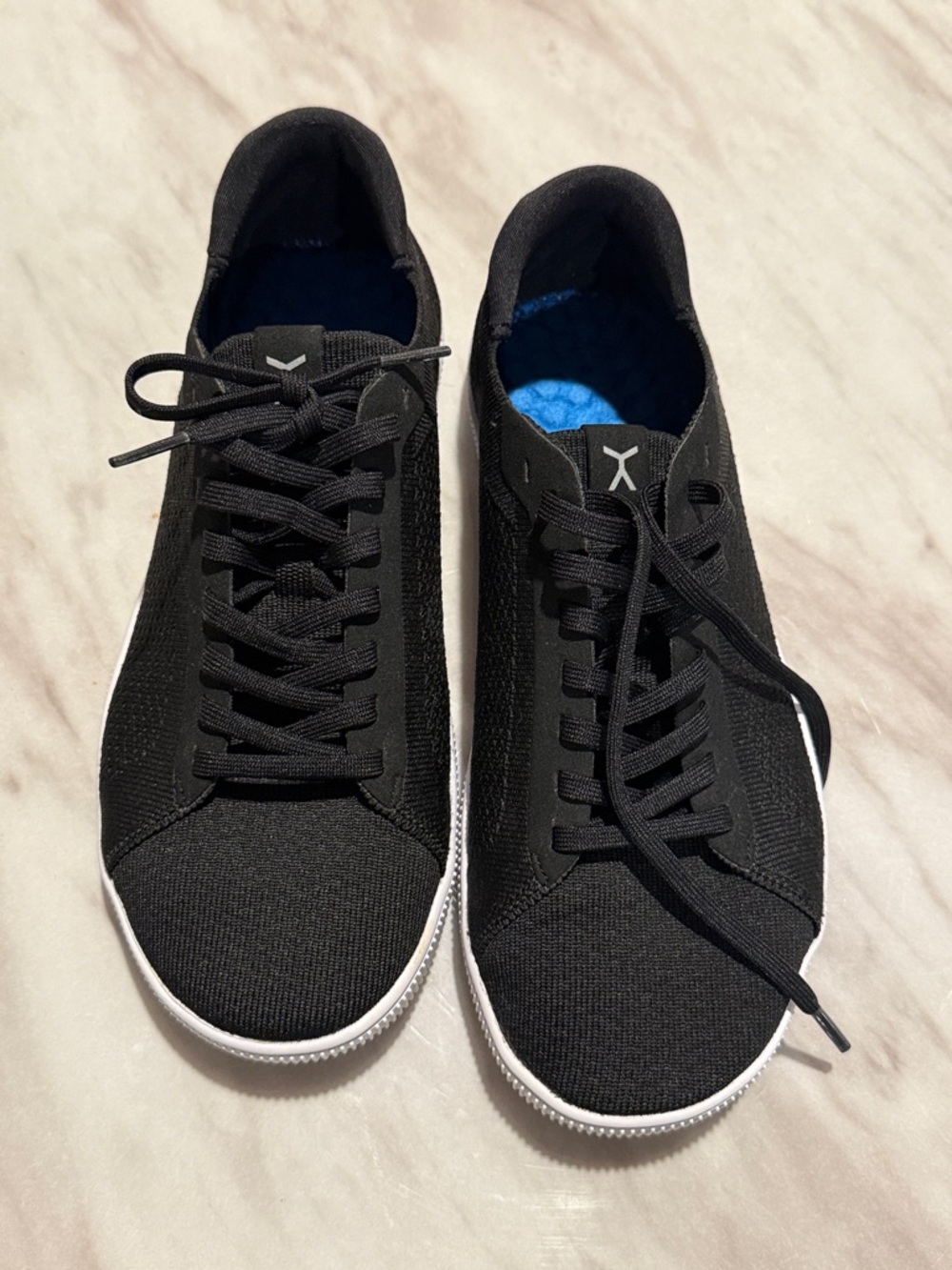 Flux Black Knit Low-Top Sneakers with White Sole
